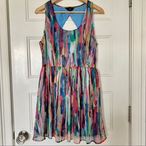 Anthropologie Multicolor Cut Out Abstract Dress